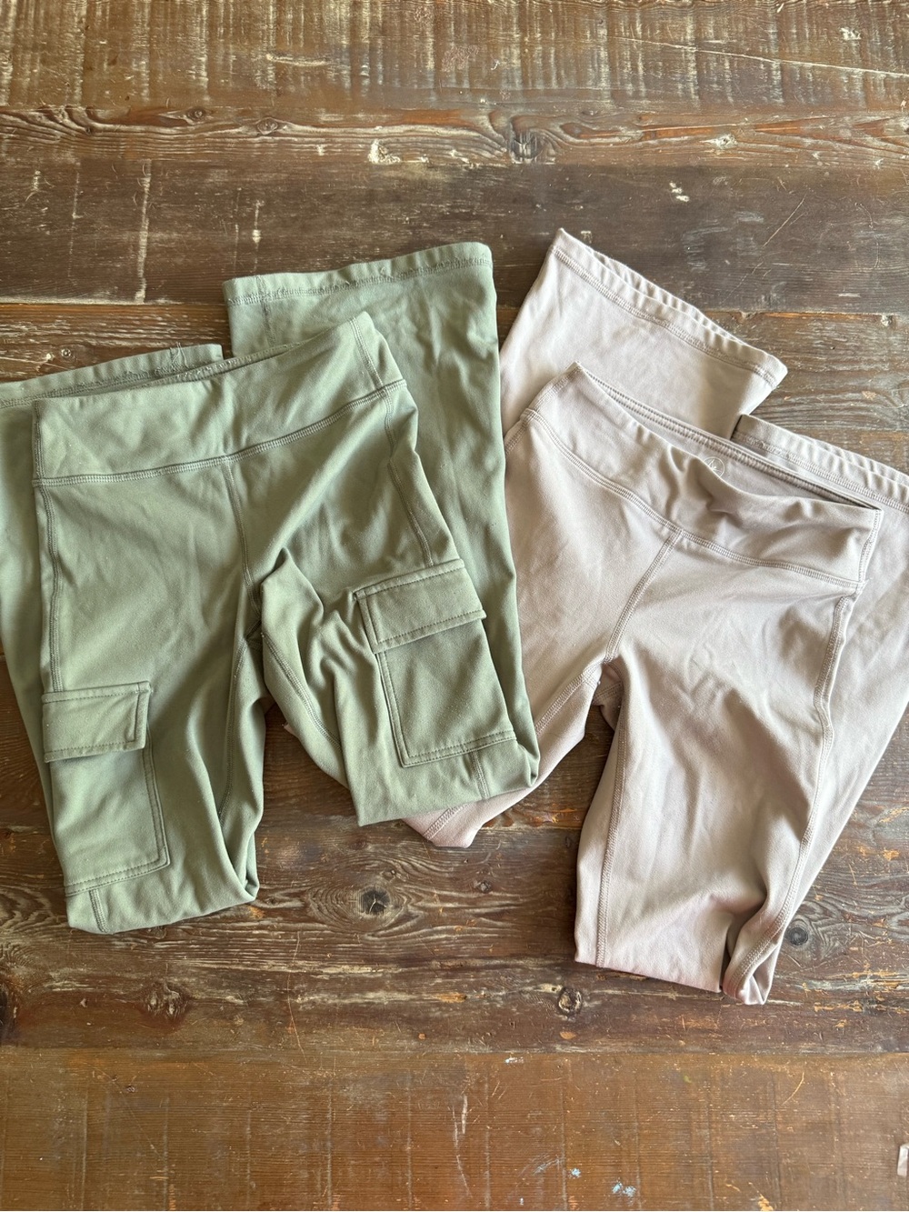 High-Waisted Cargo Athletic Leggings Duo